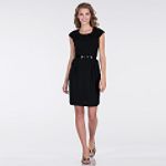 JBS 1 Piece Cap Sleeve Belted Dress with Pockets