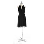 Betsy & Adam Black Illusion Halter Dress