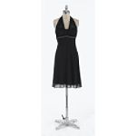 Betsy & Adam Black Halter with Beaded Trim