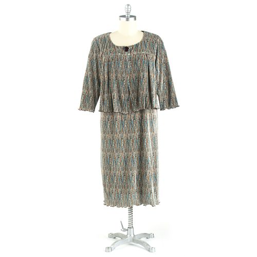 Connected Apparel Women's Plus 3/4 Sleeve Bodre Jacket Dress