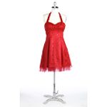 DJ Jazz Mesh Party Dress Halter Tie Neck