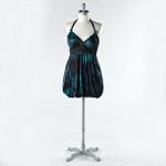 City Triangles Printed Bubble Halter Satin Inset