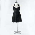 City Triangles Printed Overlay Halter Satin Inset
