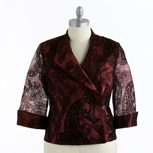 Kathy Roberts Women's Plus Paisley Printed Side Closure Social Top