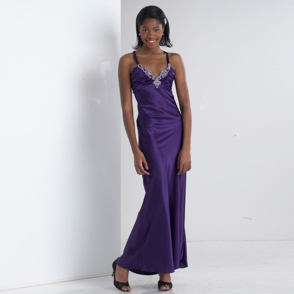 Beaded Cross Back Gown