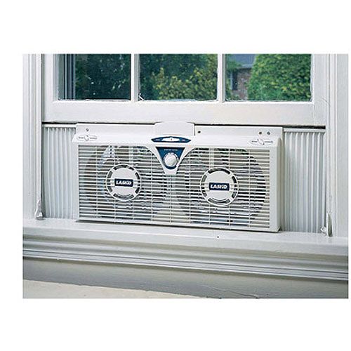 Lasko 8 in. Electric Twin Fan w  Thermo - 2138