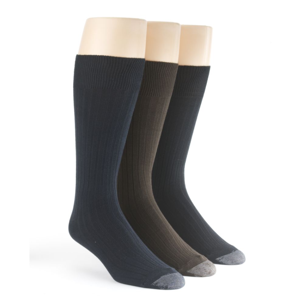 Silvertoe Cotton Dress Socks - 3 Pair Pack