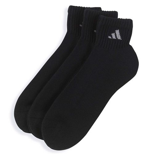 Adidas 3pk Black Quarter Sport Sock