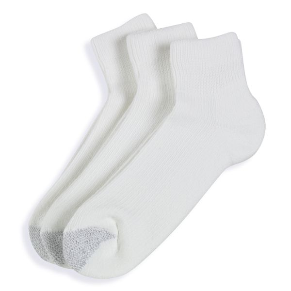 Silvertoe 3pk White High Bulk Acrylic Quarter Sock