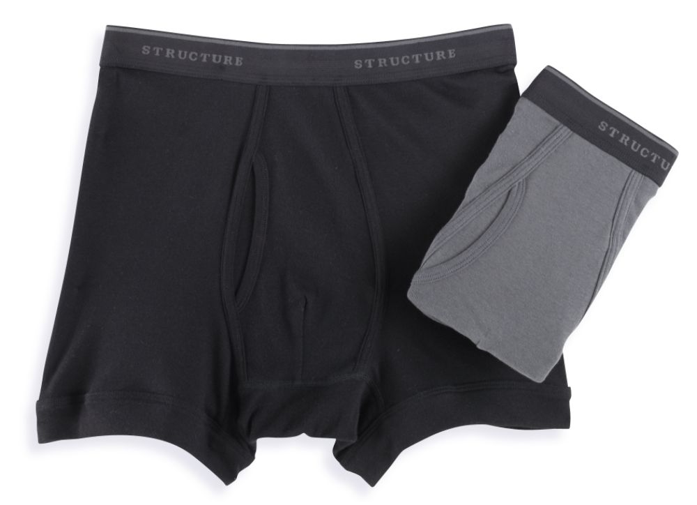 Structure 2pk Black/Gray Boxer Brief