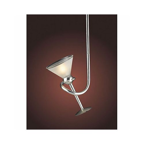 Elk Lighting, 1-Light Pendant, Silver Leaf/Frosted Martini Glass