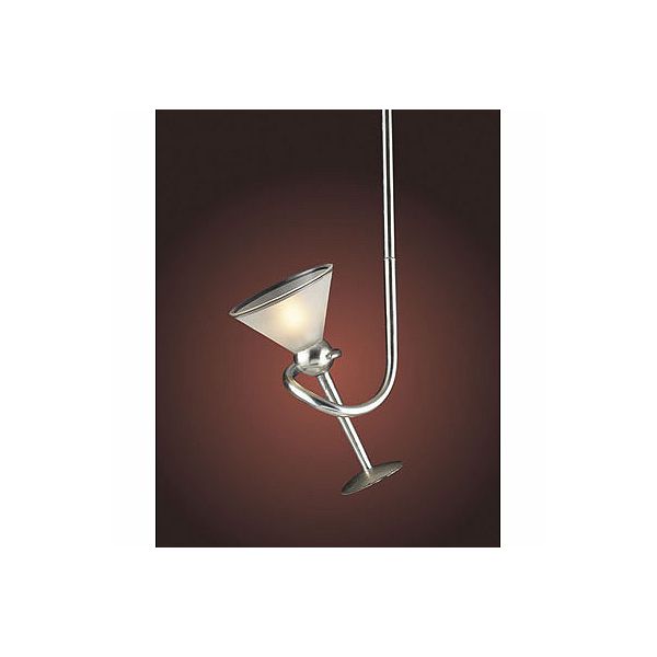 Elk Lighting, 1-Light Pendant, Silver Leaf/Frosted Martini Glass