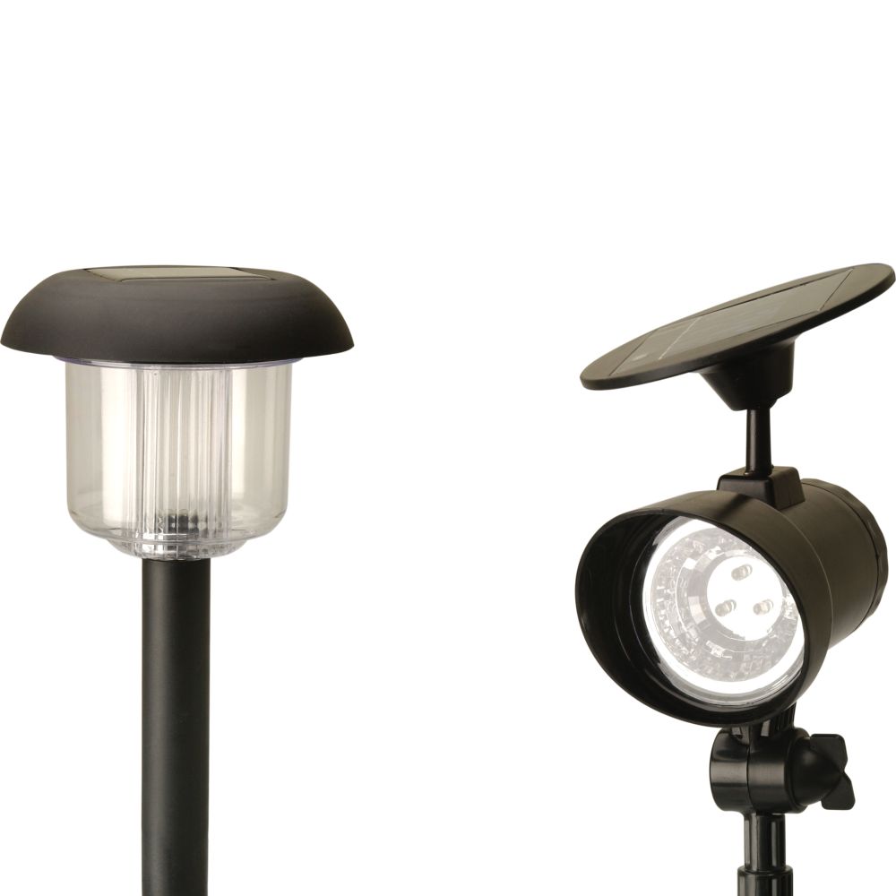 Moonrays Baxter Lighting Pack - 10 Lights plus 2 Spotlights, Black