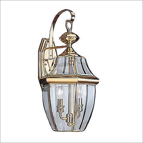Sea Gull Classic Two Light Outdoor Wall Lantern in Polished Brass