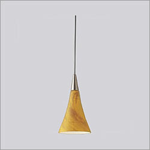 Progress Illuma-Flex Mini-Pendant Trumpet in Brushed Nickel with Mottled Amber and Yell