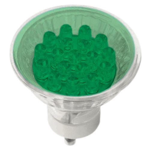 Sunlite 1 Watt  MR16 Mini Reflector  18 LED  Green  120 Volt  GU10 Base Bulb - 80062-SU Best Price
