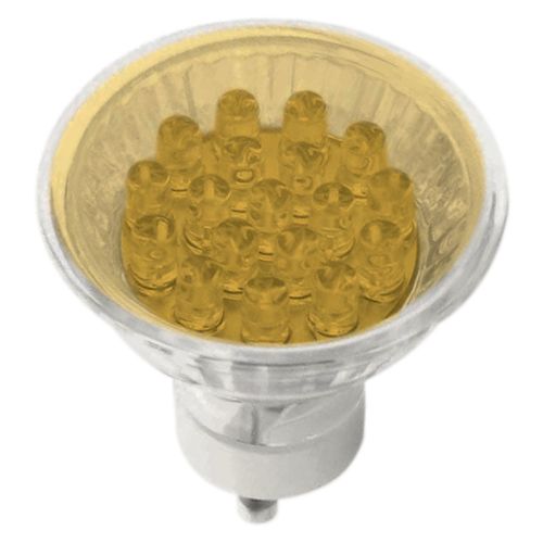 Sunlite 1 Watt  MR16 Mini Reflector  18 LED  Yellow  120 Volt  GU10 Base Bulb - 80065-SU Best Price