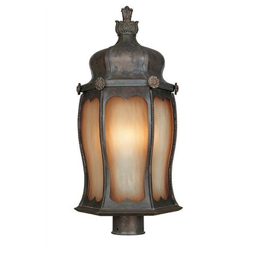 World Imports 4 Light Outdoor Post Lantern with Open Ironwork