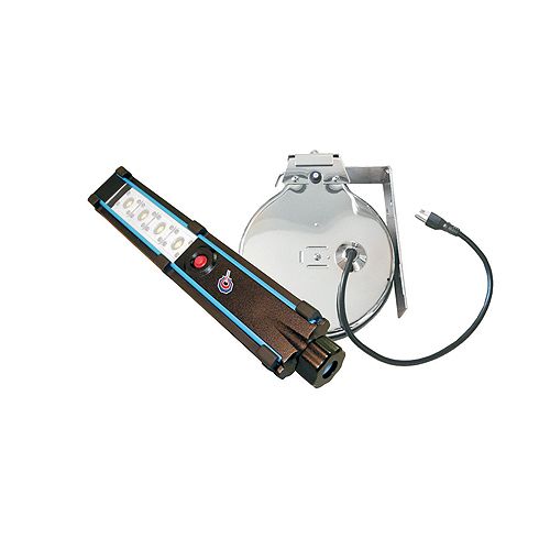 Clip Light Manufacturing Hemitech 4 LED Work Light with a 40'/12.3M Chrome Cord Reel - CLP223412 Best Price