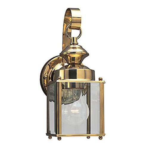 Sea Gull Classic One Light Outdoor Wall Lantern in Polished Brass