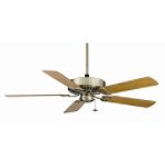 Fanimation Edgewood 100 series Ceiling fan Antique Brass w/Oak Blades.
