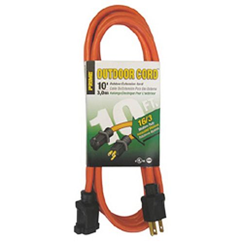 Prime Wire & Cable 10 ft. 16 3 SJTW Orange Outdoor Extension Cord - EC501610 at Arc Home Products