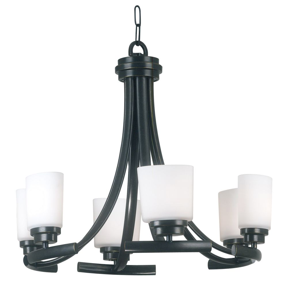 The Hunter Lighting Group Bow Collection 6-Light Island Fixture - Bronze Finish