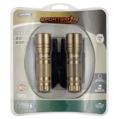 Rayovac Sportsman 0.5 Watt Aluminum Flashlight Twin Pack - SPHW3AAA-B2X Best Price