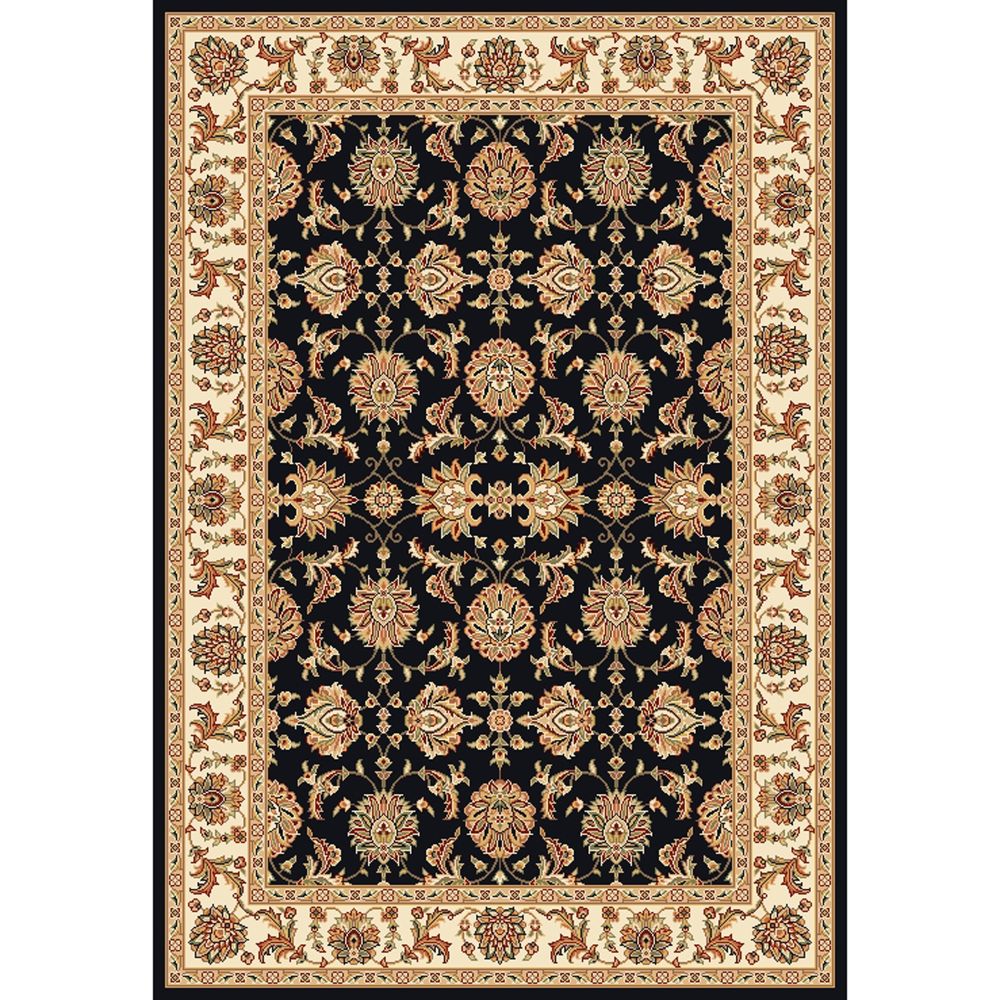 Cambridge 7313 Black/Ivory Kashan 2'2" X 7'11" Runner