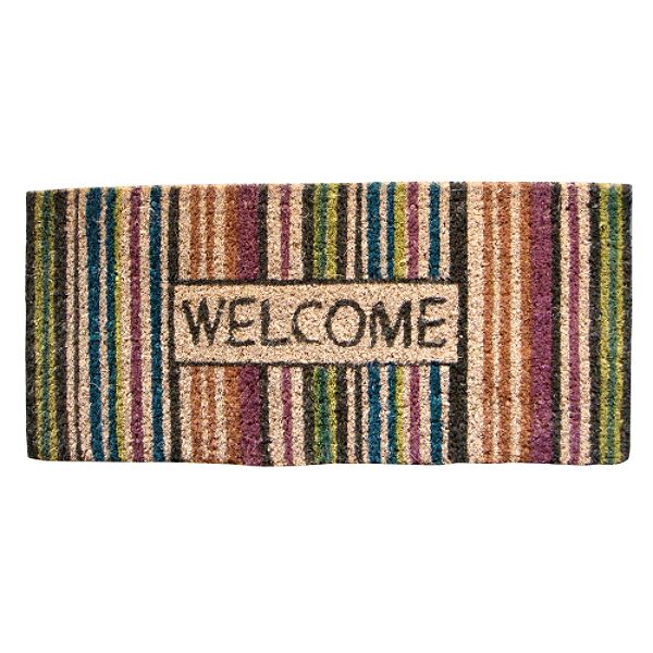 Colormate Great Price 10 in. x 22 in. Tropical Stripe Doormat