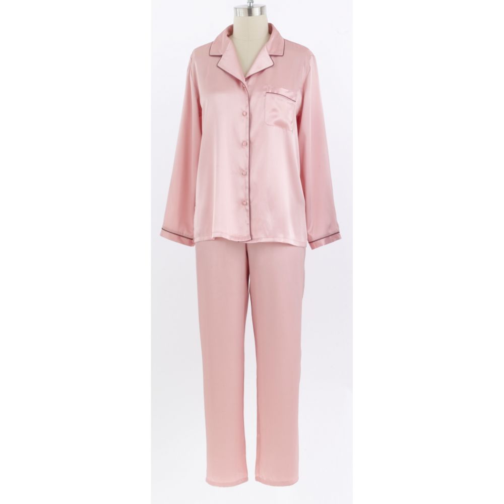 Enchanting Long Sleeve Basic Satin PJ