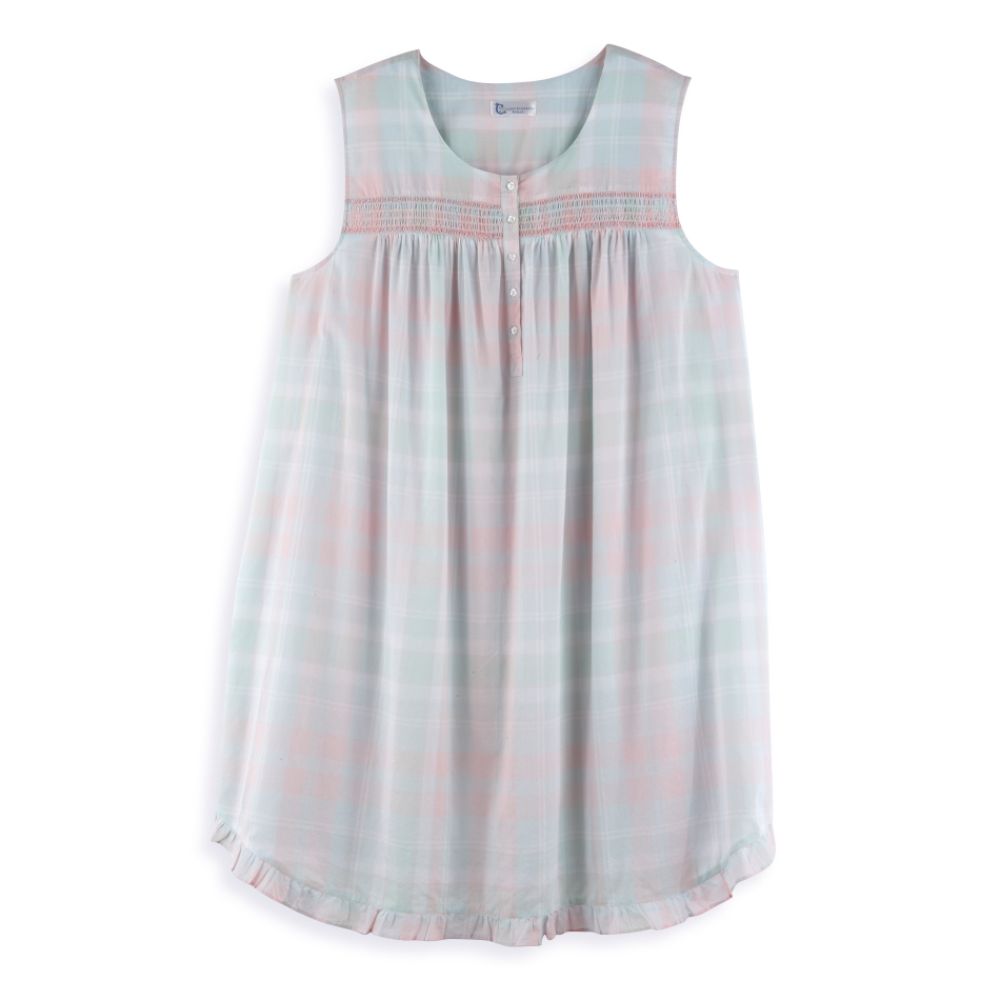 Classic Elements Smocked Chemise With Ruffled Hem