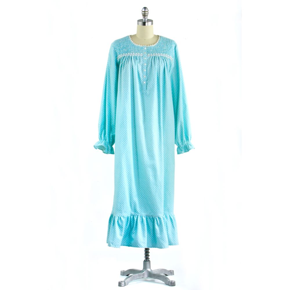 Covington Flannel Smocked Neck Gown