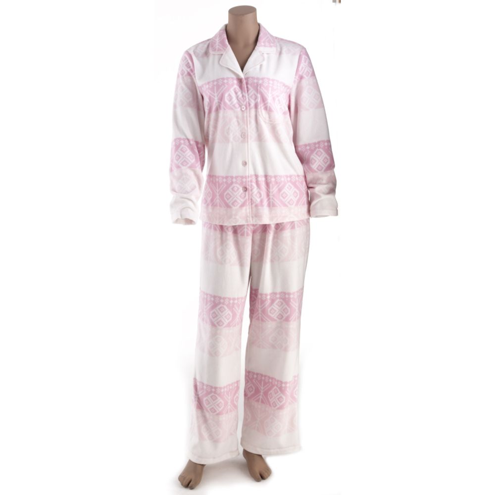 Covington Long Sleeve Printed Fleece Pajama Set With Sign