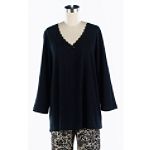 Soft Moments Women's Plus Lace V-Neck Top With Lace Trim