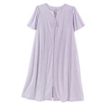 Classic Elements Short Sleeve Textured Terry Zip Robe