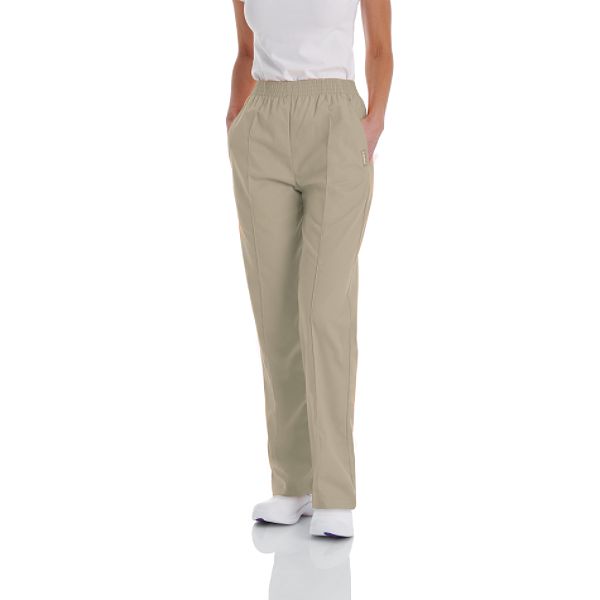 Landau Women's Elastic Waist Stitched Creased Pant