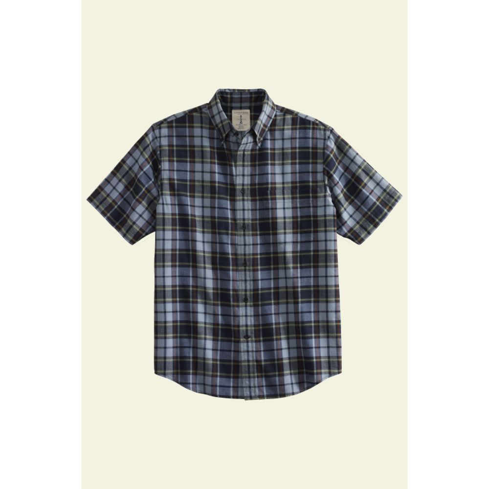 Lands' End Men's Regular Short Sleeve Madras Shirt