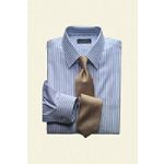 Lands' End Men's Regular Straight Collar Pattern No Iron Pinpoint Dress Shirt