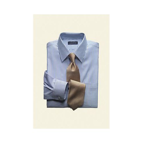 Lands' End Men's Regular Straight Collar Pattern No Iron Pinpoint Dress Shirt