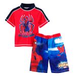 Spiderman Toddler Boy's Swim Trunks, Rashguard Top