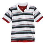 Canyon River Blues Boy's Husky Short Sleeve Stripe Layeredr Polo