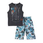 Kids Play Boy's 4-7 Rock On Muscle Short Set