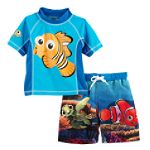 Disney Toddler Boy's Nemo Swim Trunks, Rashguard Top
