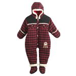 Bebe D'Amour Infant Boy's Buffalo Check Pram Suit With Mittens