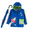 Toddler Boy Spaceship Hooded Rain Coat And Umbrella