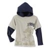 Layered Football Tee with Hood