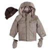 Toddler Boy's Hooded Heavyweight Jacket with Hat & Mittens