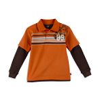 Lee Boy's 4-7 Long Sleeve Layered Polo Chest Stripe