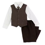 Dockers Boy's 4-7 Mini Check Vest Set